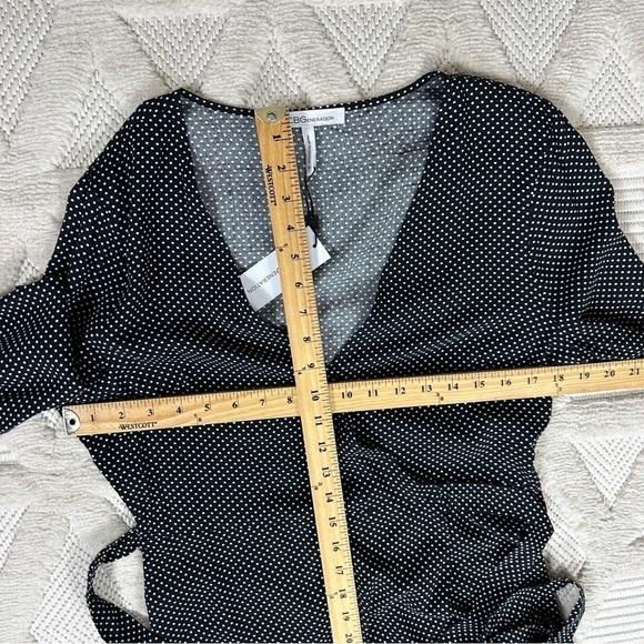 BCBGeneration Dress Sz M Wrap  Black Polka Dot NWT - Picture 13 of 15